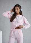 Damski welurowy dres różowy L/XL