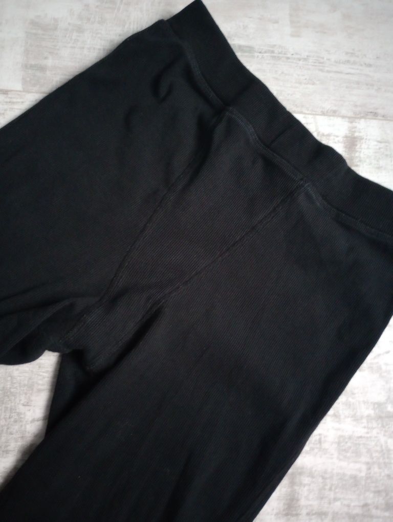 Legginsy getry bawełniane prążek 42/44 prążkowane jeździeckie zapietek