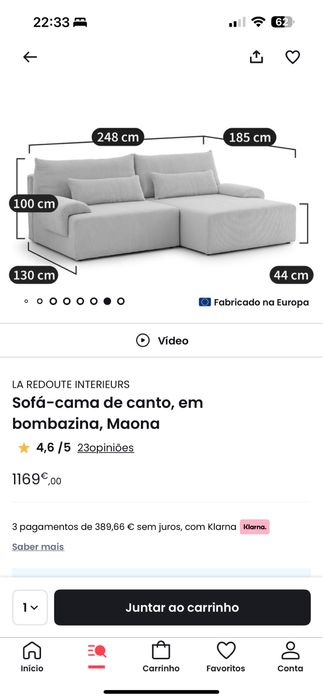 Sofá novo da La Redoute