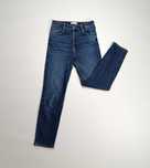 Granatowe spodnie jeansowe damskie rurki wysoki stan Zara S/36