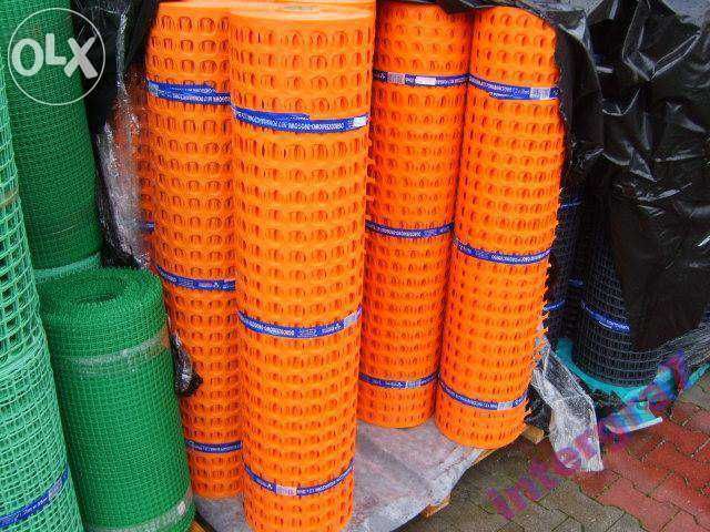 Siatka drogowa przeciwśniegowa PCV ostrzegawcza 1,2x25mb.Pomarańczowa.