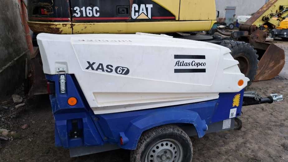 Kompresor sprężarka ATLAS COPCO XAS 67 . zarejestrowany OC 2013r.