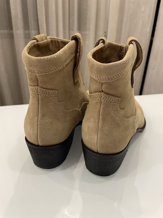 Шкіряні козаки ботильйони сапоги чоботи черевики ZARA