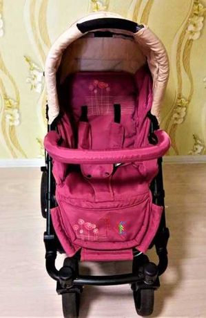 Розовая коляска для девочки Lorelli 2 в 1 в отличном состоянии