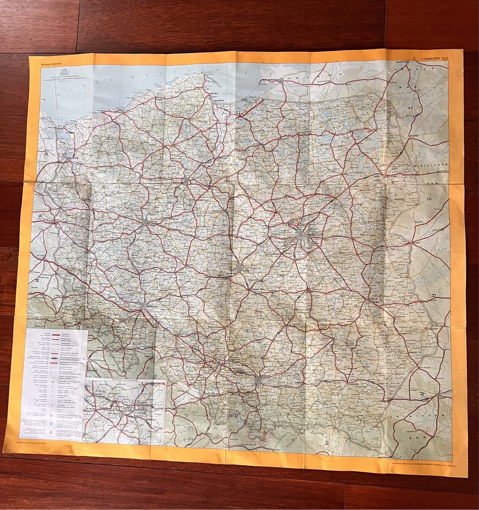 Mapa samochodowa, 1970 r.