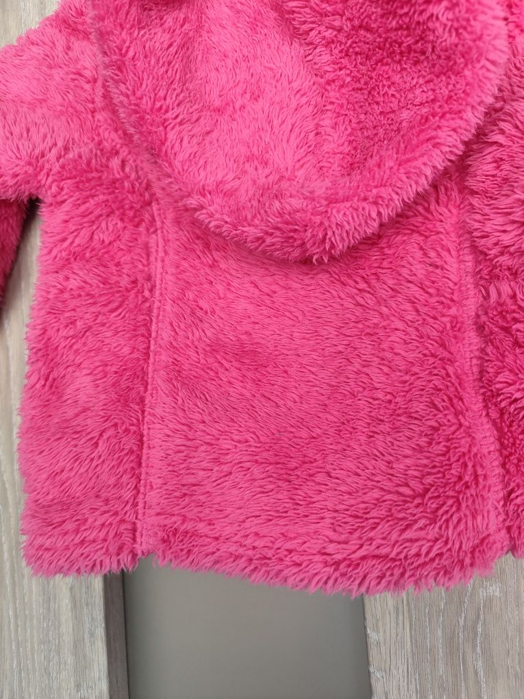Różowa włochata bluza z kapturem In extenso 98