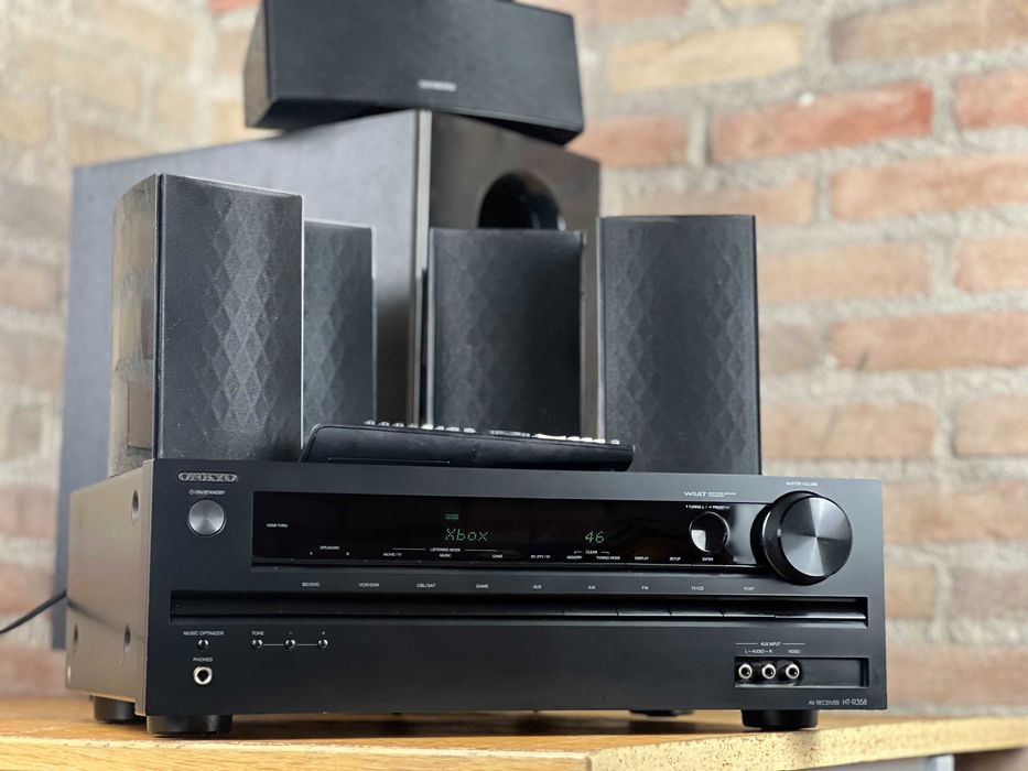 Onkyo HT-R538 + zestaw 5.1 + SKW-358 – amplituner Dolby/DTS