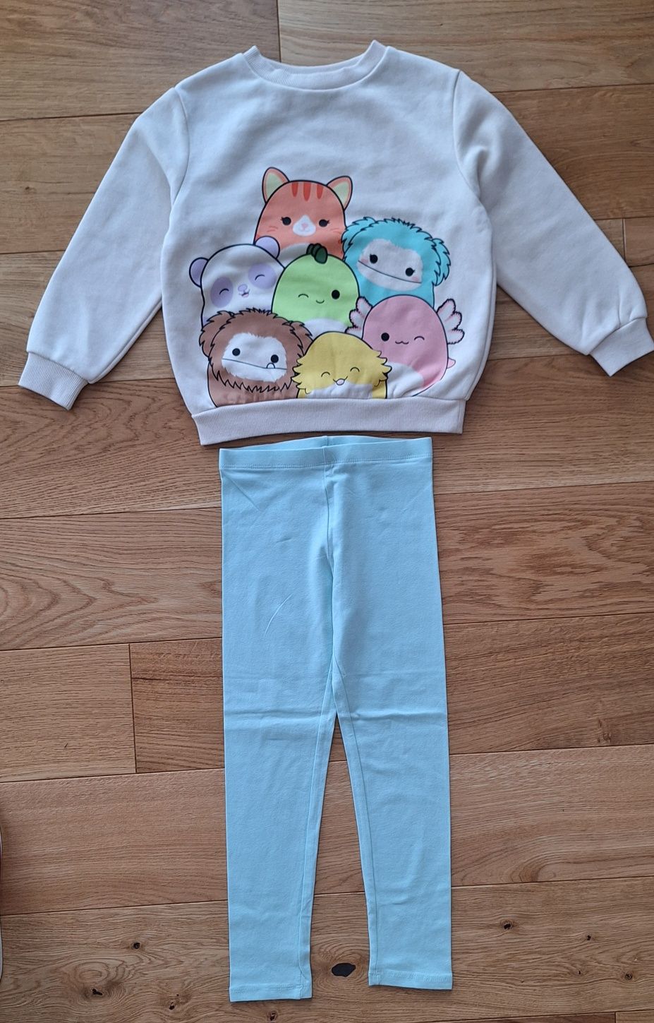 Paka ubranek r 116 H&M Smyk leginsy koszulki top bluza SQUISHMALLOWS