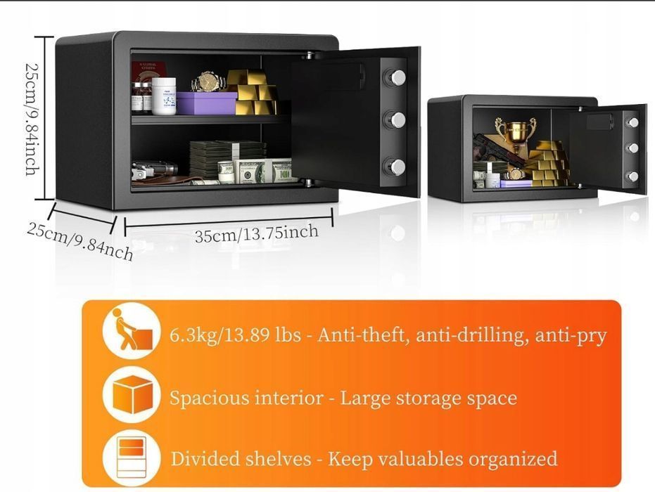 Wasjoye Sejf Na Gotówkę Do Szafki