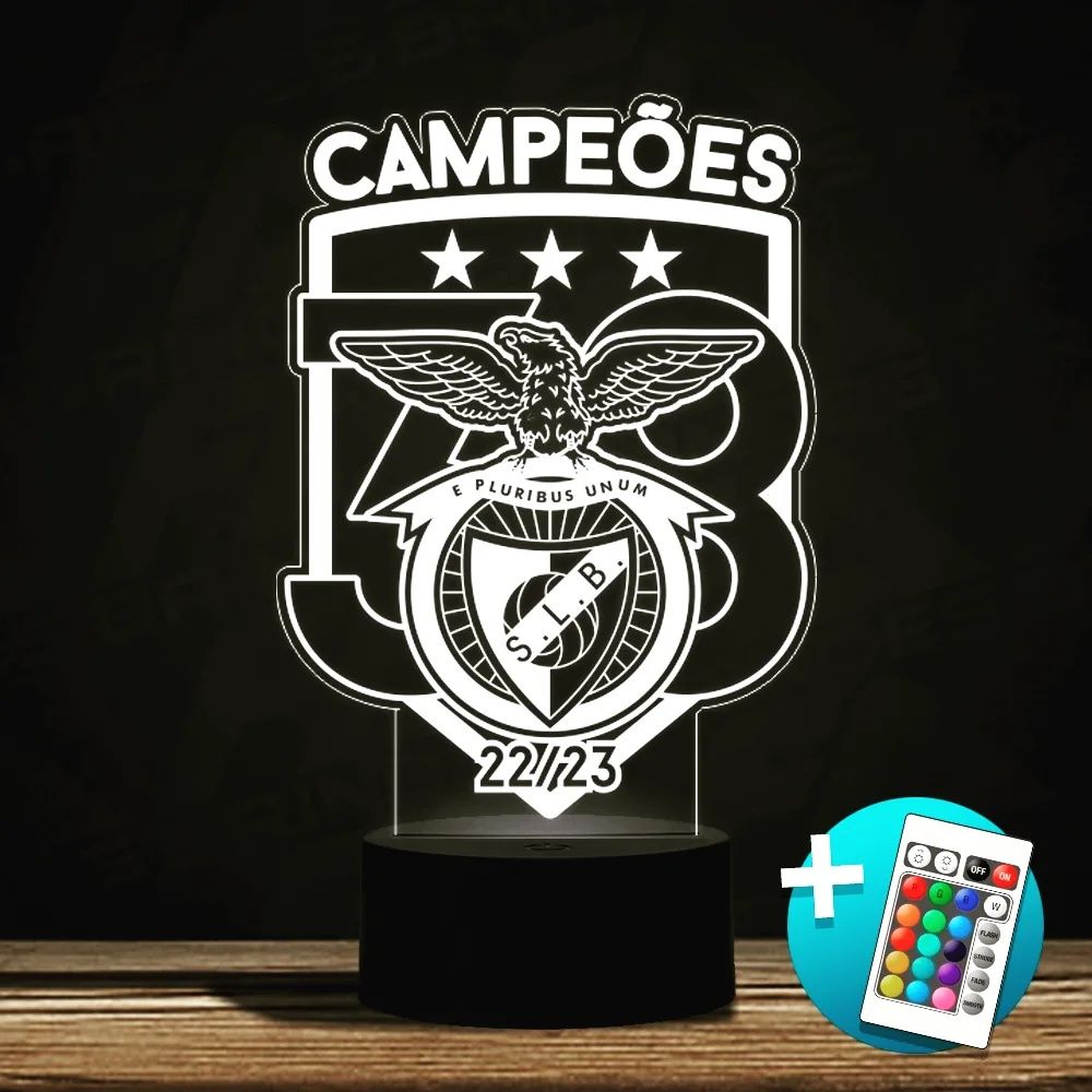 Lâmpadas Leds decoração  clubes Benfica Porto Sporting futebol