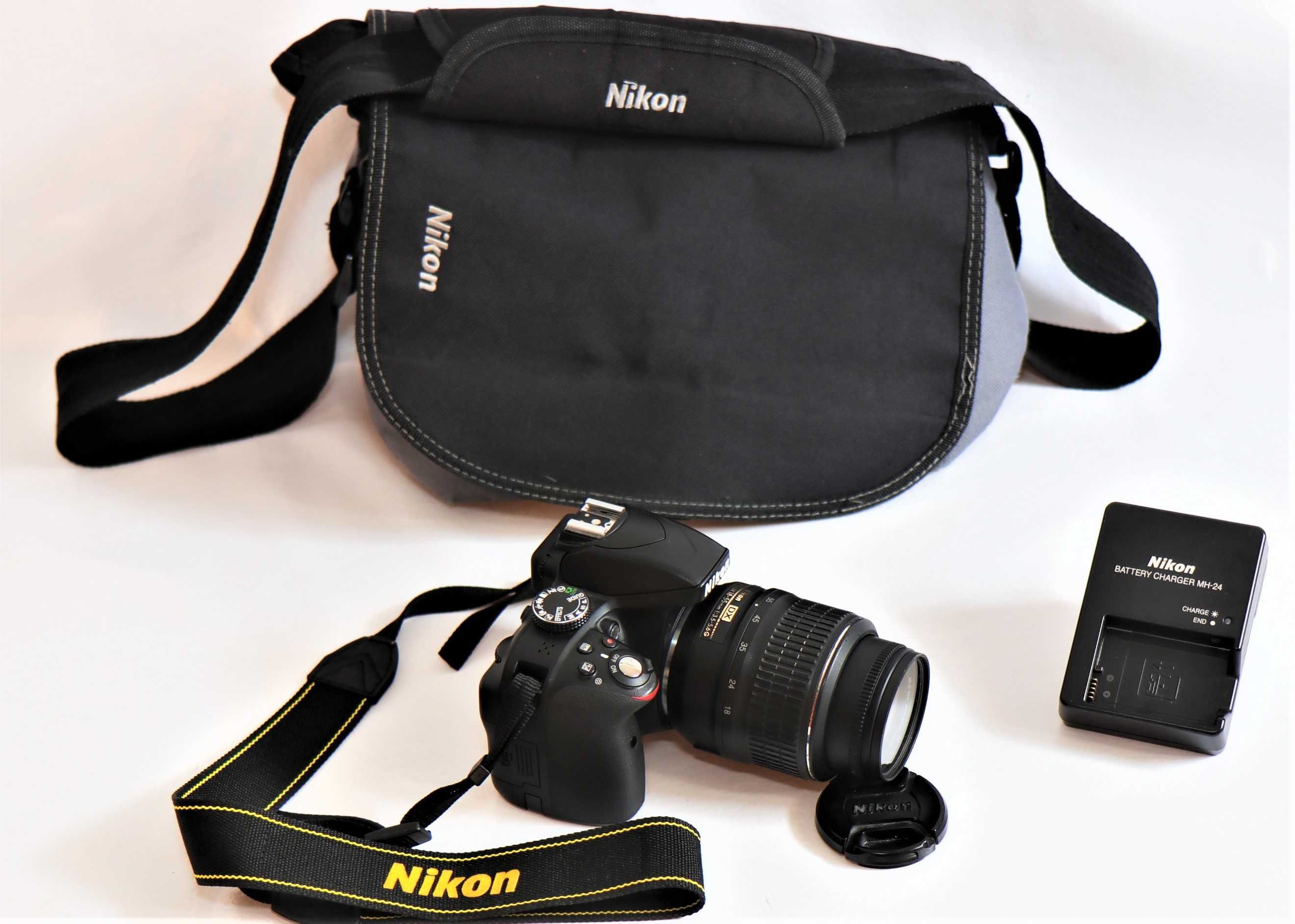 Nikon D3300 com lente Nikon 18-55mm máquina fotográfica digital reflex