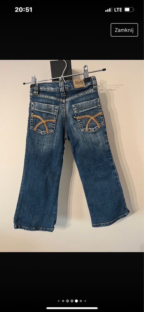 D&G spodnie dżinsowe dzwony rozszerzona nogawka trend 2024 r, 104