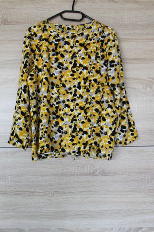 Żółto-czarna bluzka H&M, rozmiar L
