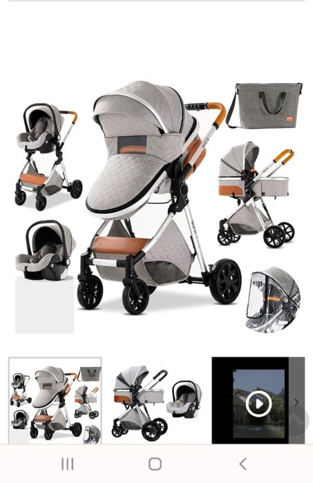 Carinho de bebê com ovo