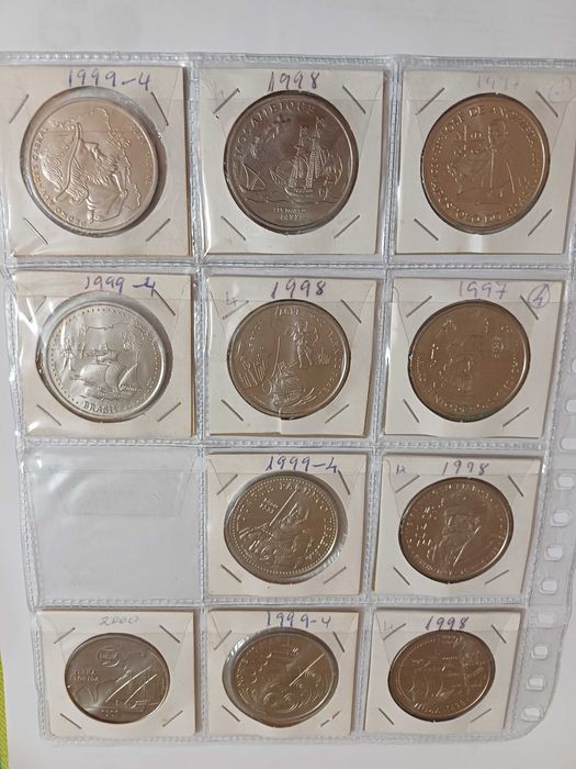 MOEDAS COMEMORATIVAS 200$00  1991 até 2000 TERRA Florida Cupro-Niquel
