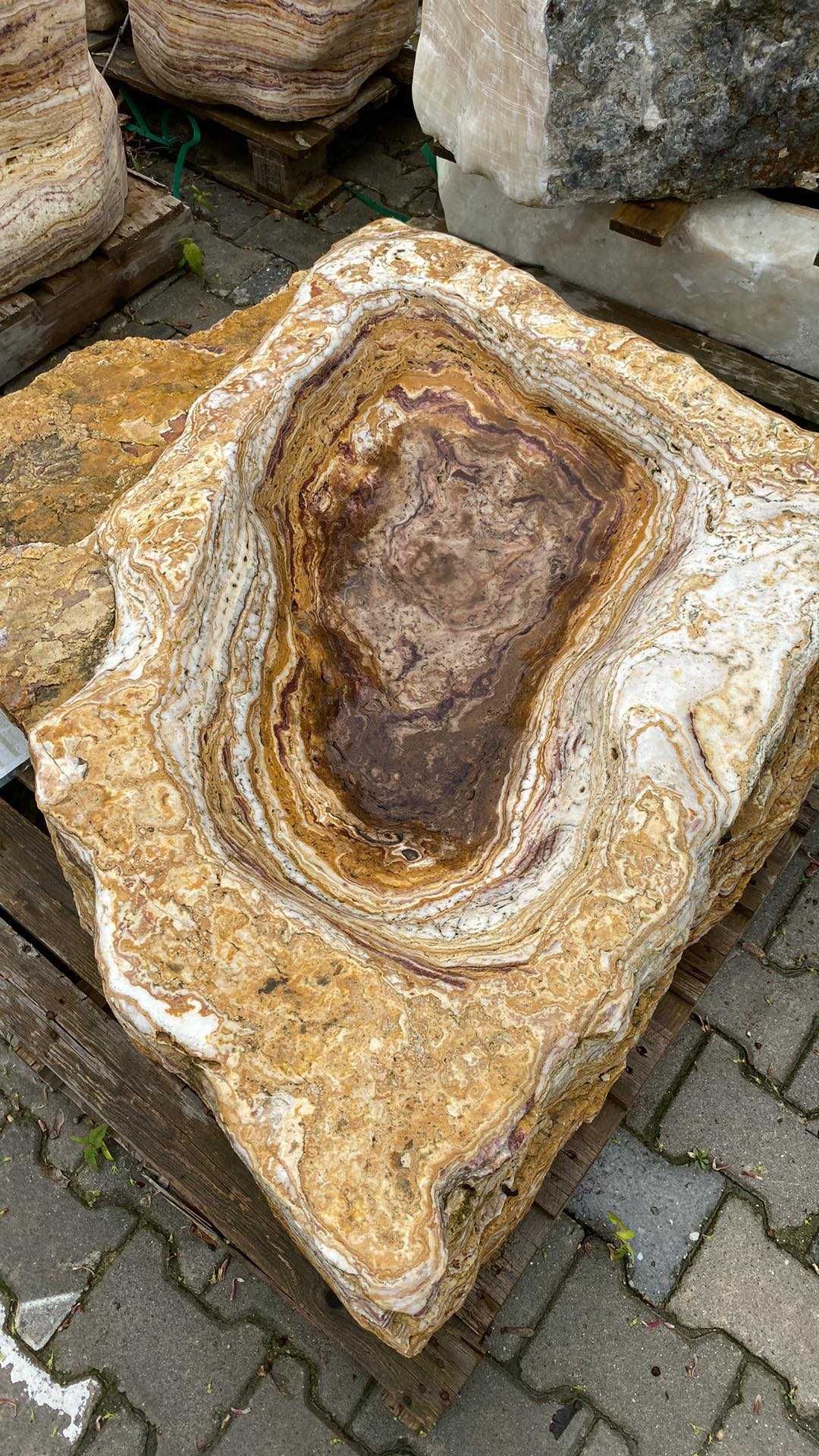 Umywalka duża do ogrodu kamień naturalny ozdoba