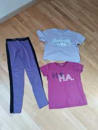 Paka 158,t-shirt coccodrillo 158+legginsy coccodrillo 158+t-sinsay 158