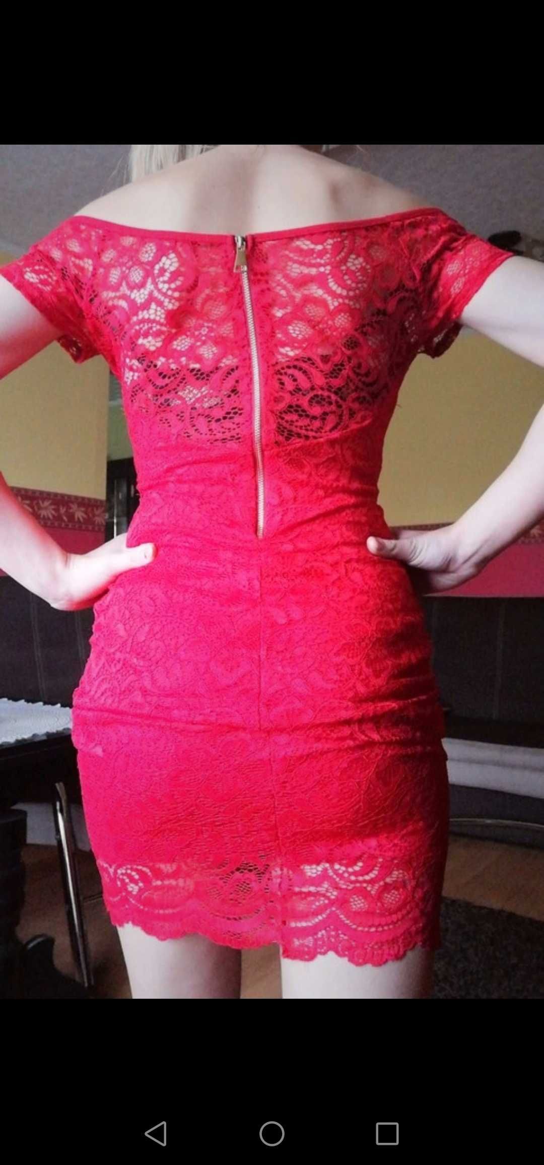 Sukienka koronkowa hiszpanka czerwona