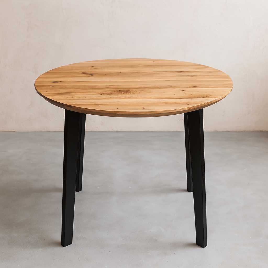 Stół Dębowy Okrągły LOFT, 100% Lite Drewno, Różne Wymiary, Rozkładany.