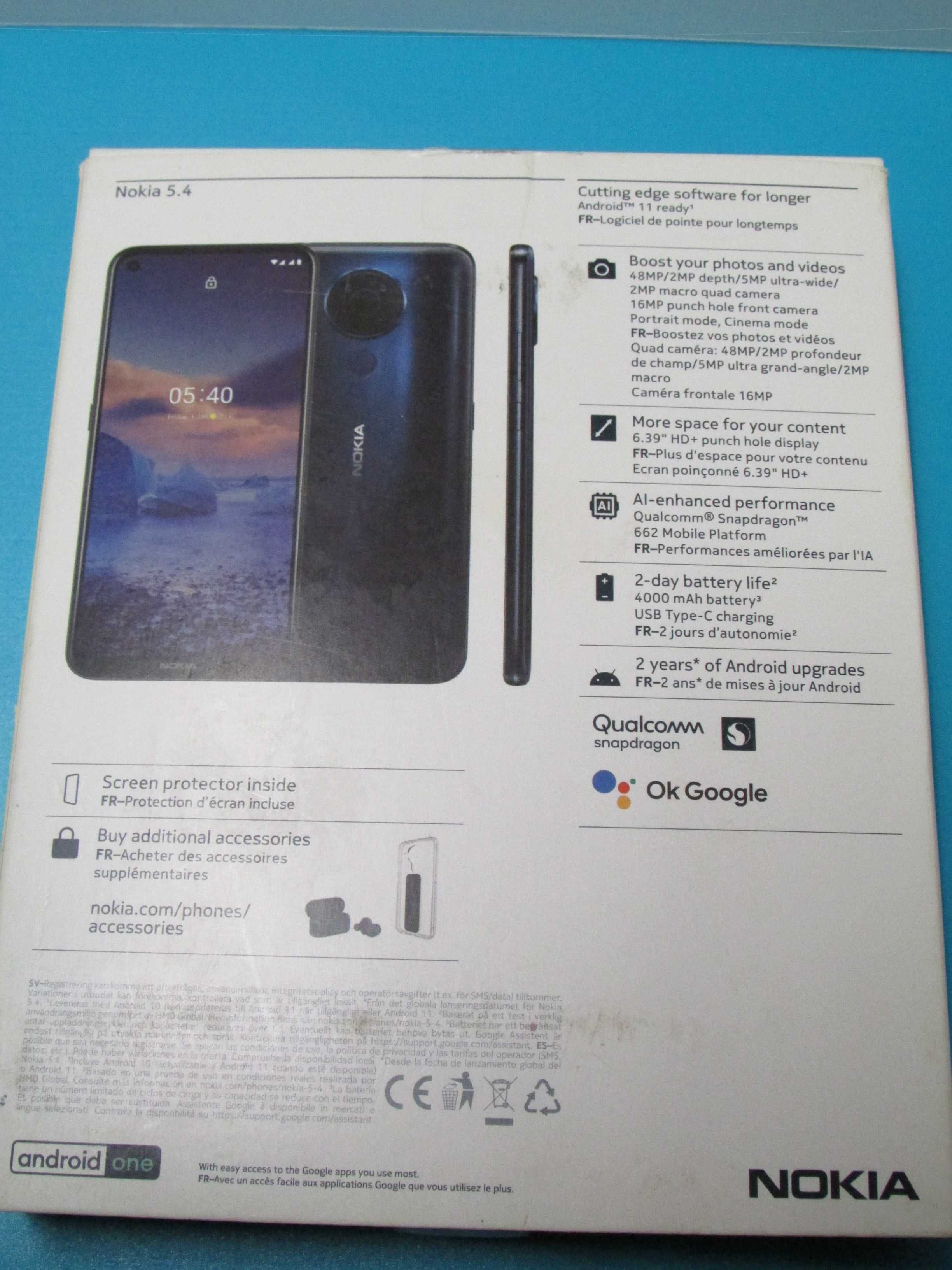 smartphone NOKIA 5.4 - mod. TA-1337 4gb/128gb (p/reciclagem ou peças)