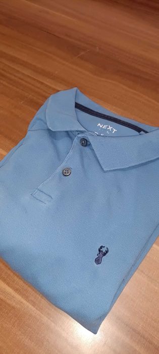 Koszulka polo Next M (medium) bawełniana niebieska