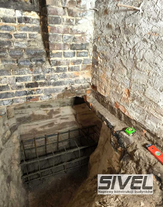 Podbijanie fundamentów, naprawy fundamentów, ankrowanie