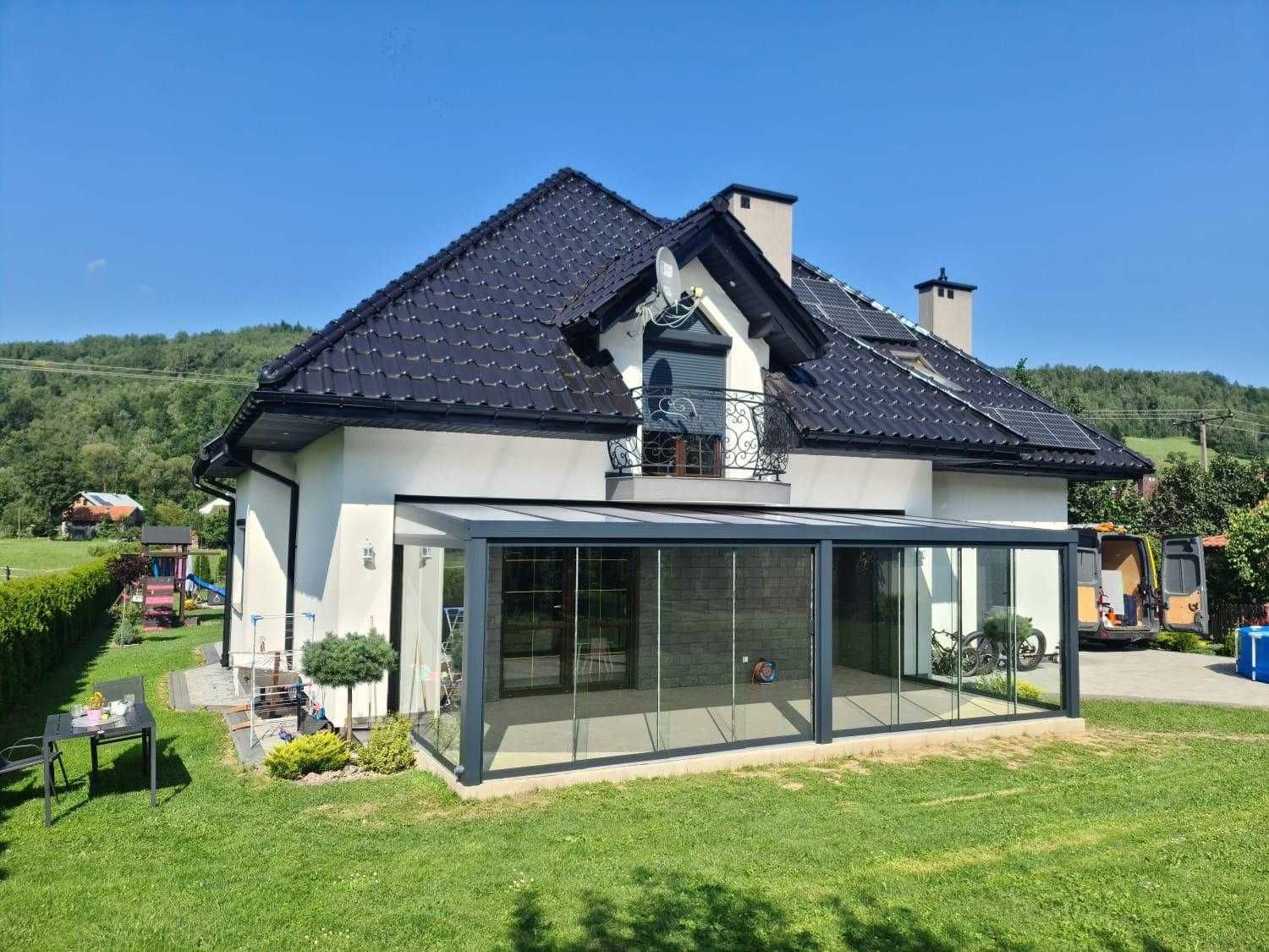 Pergola Tarasowa Ogrodowa Aluminiowa Wiata Altana Szkło/Poliwęglan 4x3