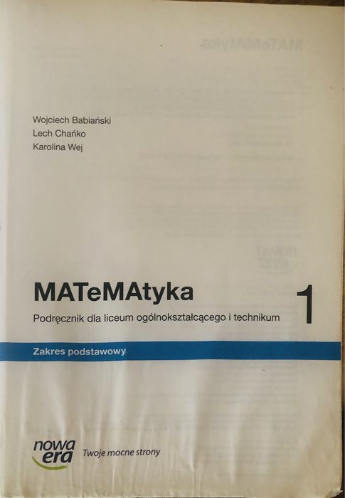 Podręcznik Matematyka 1 , nowa era