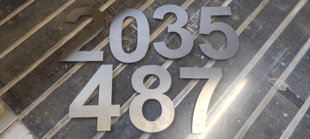 Numer na dom, numer na ogrodzenie, cyfry nierdzewne 20 cm