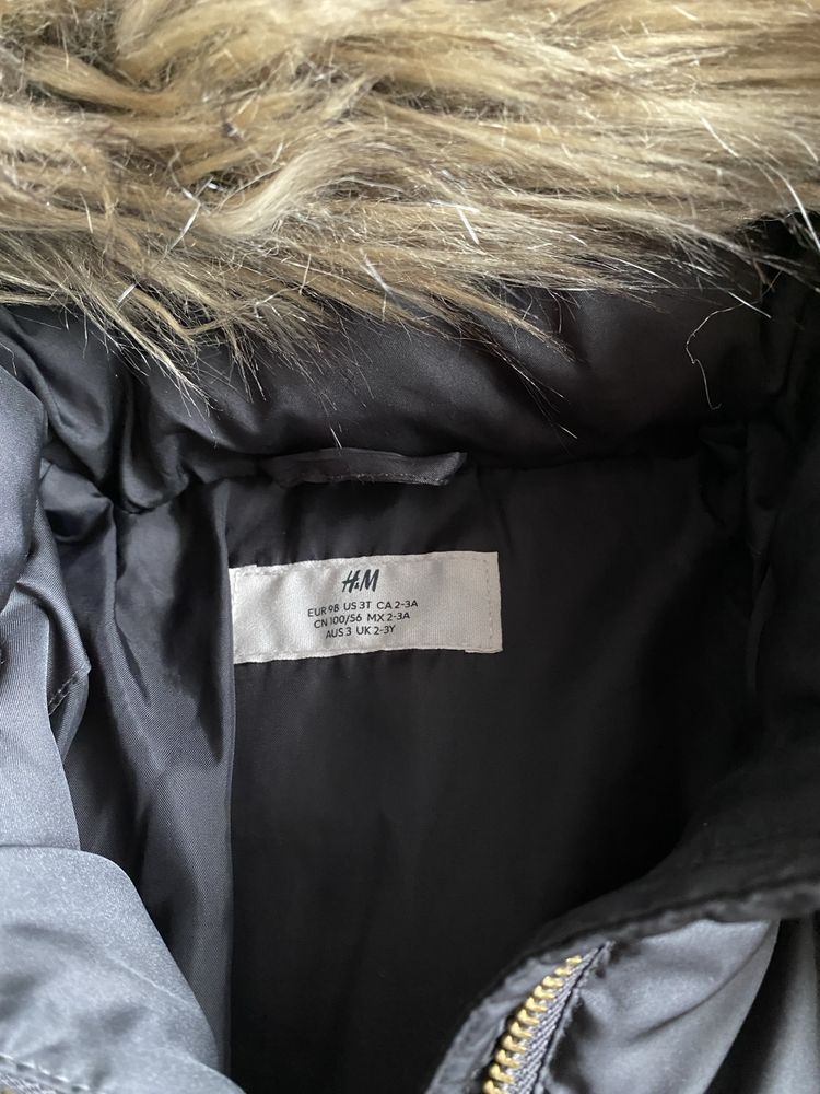 Kurtka zimowa płaszczyk H&M 98