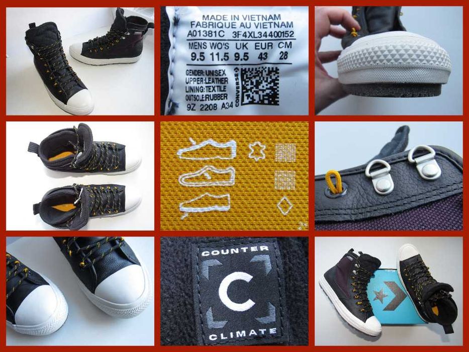 Мембранные, зимние хайтопы Converse All Terrain Climate WP р 43 (28см)