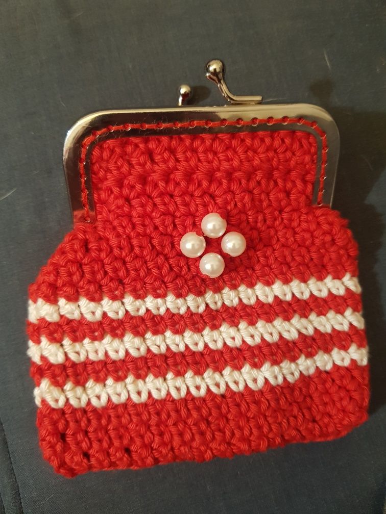 Porta moedas de crochet