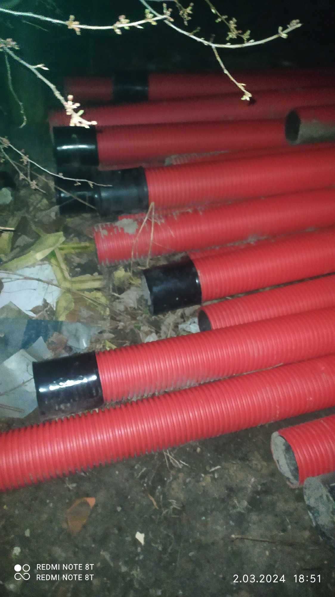 Czerwona Rura karbowana w odcinkach 6m średnica 160mm