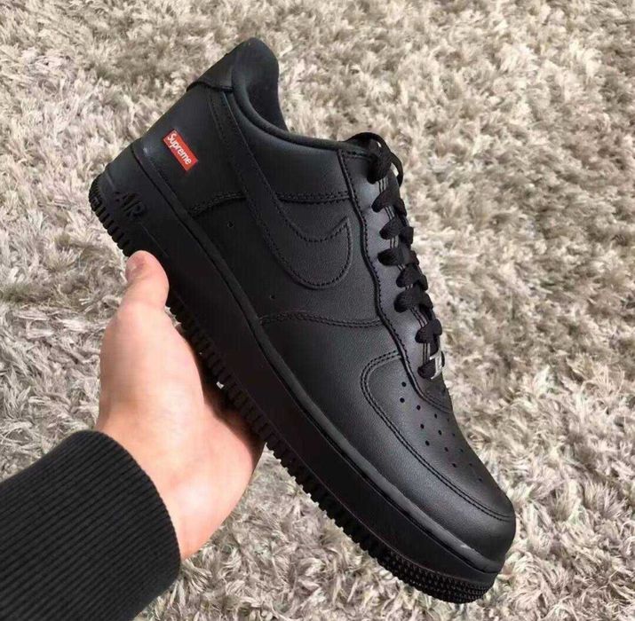 (БЕЗ ПЕРЕДОПЛАТИ) Nike Air Force x Supreme найк аір форс супрім чорні