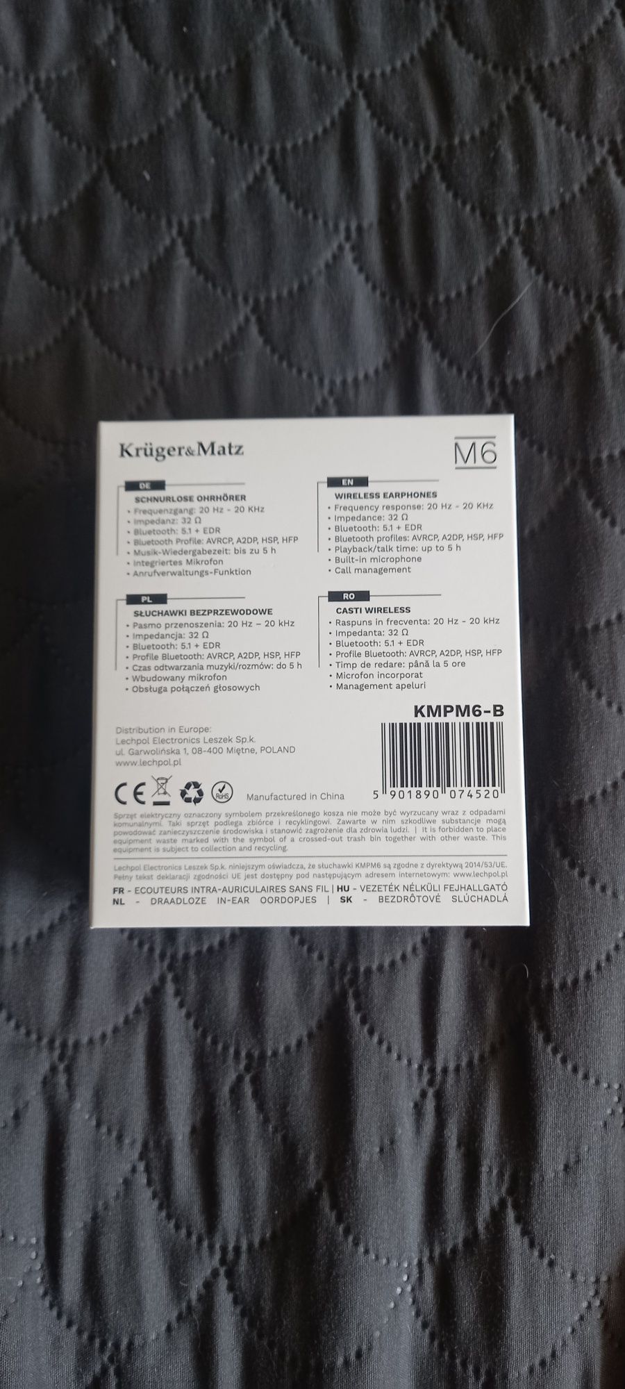 Słuchawki bezprzewodowe kruger&matz m6