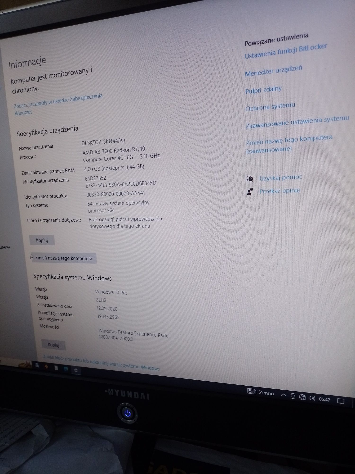 Komputer Procesor AMD a8 - 7600 3,1 ghz, 4 rdzenie fizyczne ddr3