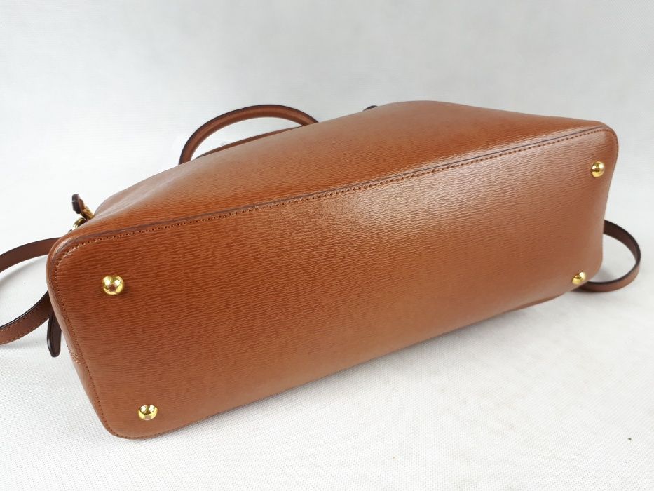 Ekskluzywna torebka RALPH LAUREN brązowa koniakowa kuferek elegancka