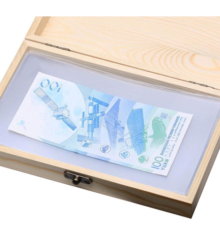 Drewniany pudełko do przechowywania banknotów do kolekcjonowania