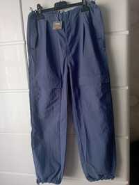 Nowe parachute spodnie niebieskie Sinsay 146