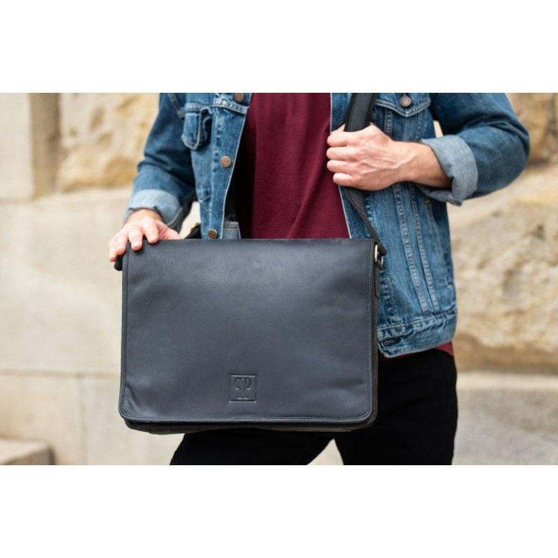 torba męska na ramię vintage paolo peruzzi t-06-bl