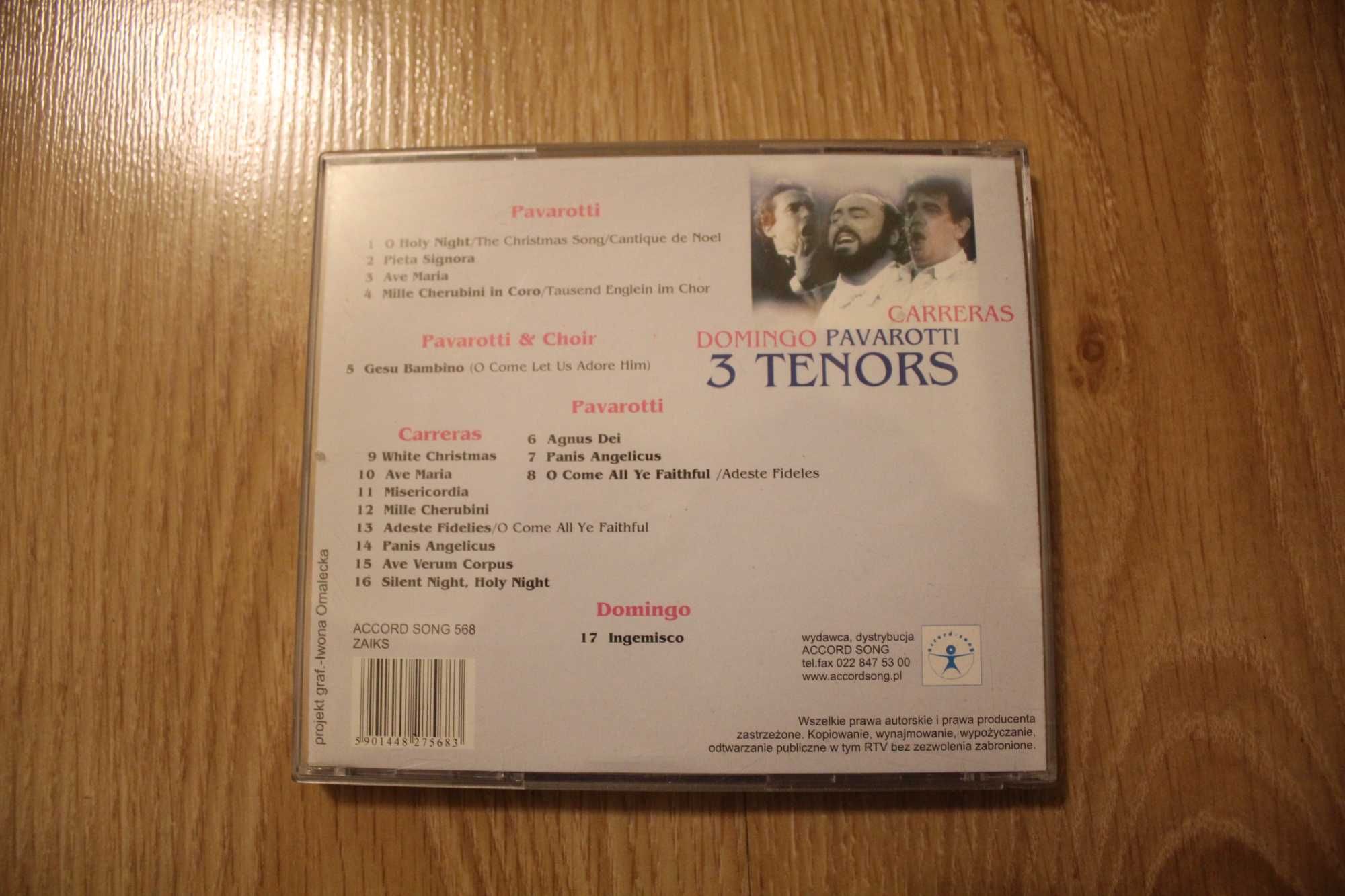 Carreras Domingo Pavarotti 3 Tenors Płyta CD