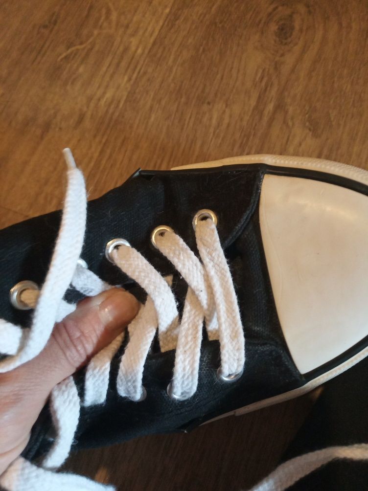 Trampki tenisówki damskie 41 czarne krótkie