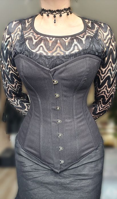 Gorset overbust czarny mat 24" gothic alternative vampire dracula hall