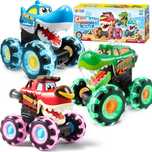 Monster Truck zabawki, świecące koła autka. 3 sztuki w opakowaniu NOWE