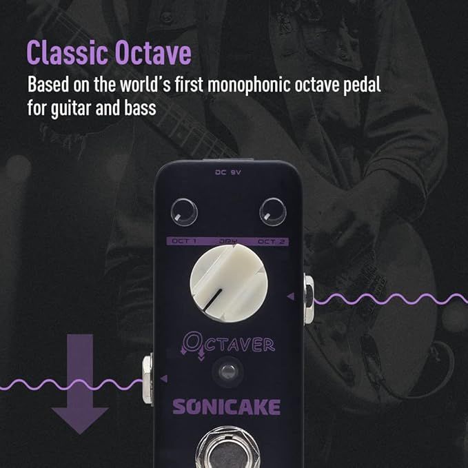 Sonicake Octaver Pedał Gitarowy Efekt Oktawy Gitara Bas True Bypass