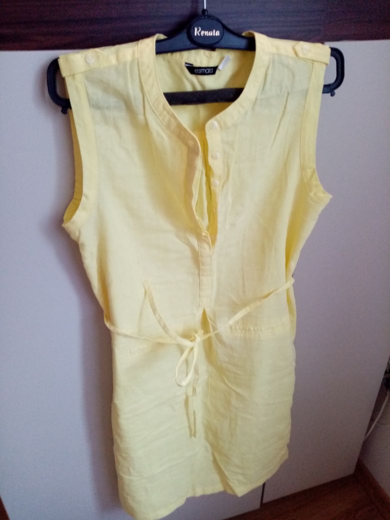 Sukienka letnia żółta tunika r. 38