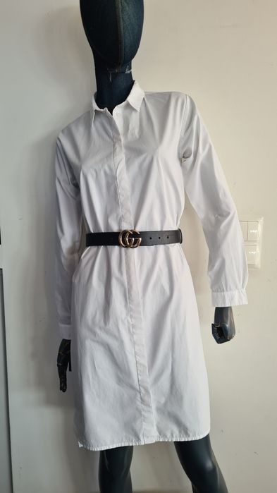 Sukienka koszulowa marynarkowa. Biała. Rozmiar S 36