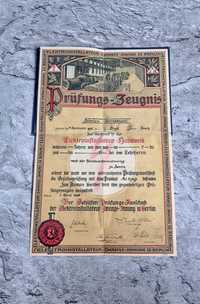 Dyplom elektro-instalator 1928 rok.