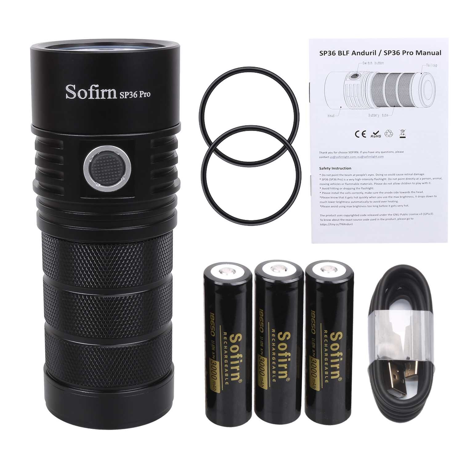 Latarka LED Sofirn Sp36Pro, 8000lm, 5000K + Baterie