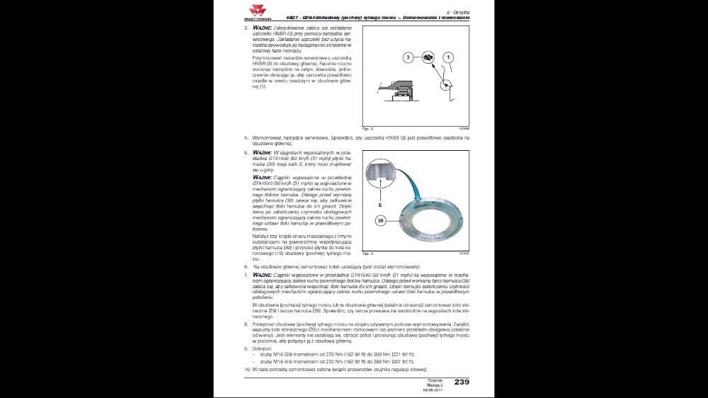 Massey Ferguson seria 7600 instrukcja napraw po Polsku !